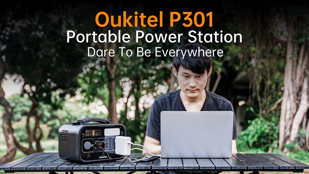 Oukitel P301 280.8Wh Portable Power Station PD10OW Power Supply with 9 Port Outputs Pure Sine Wave LCD Display