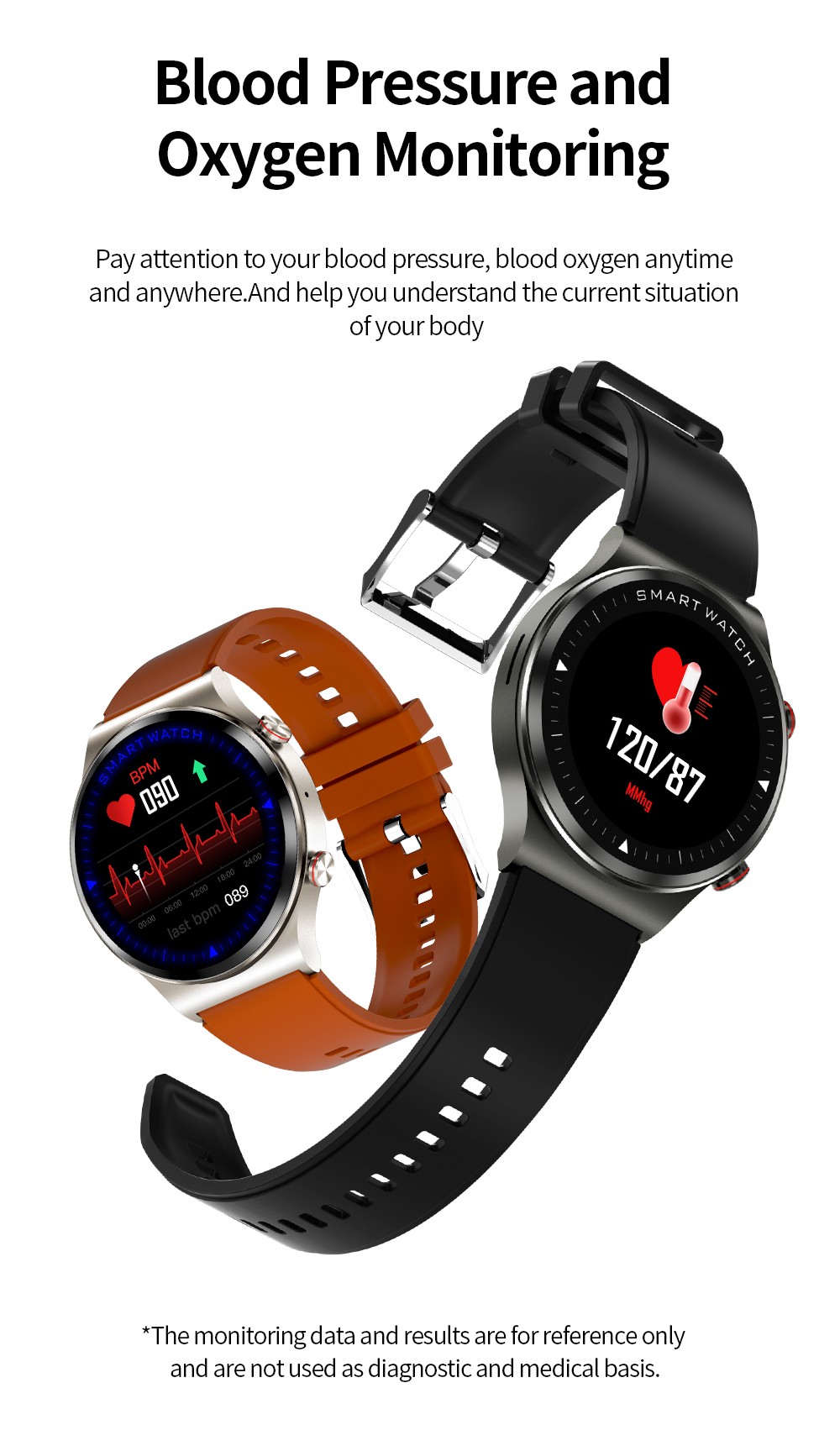 KUMI GT5 Smartwatch 1.28'' IPS HD Screen with BT Call Multiple Sports Heart Rate Monitor SpO2 Measurement - Black
