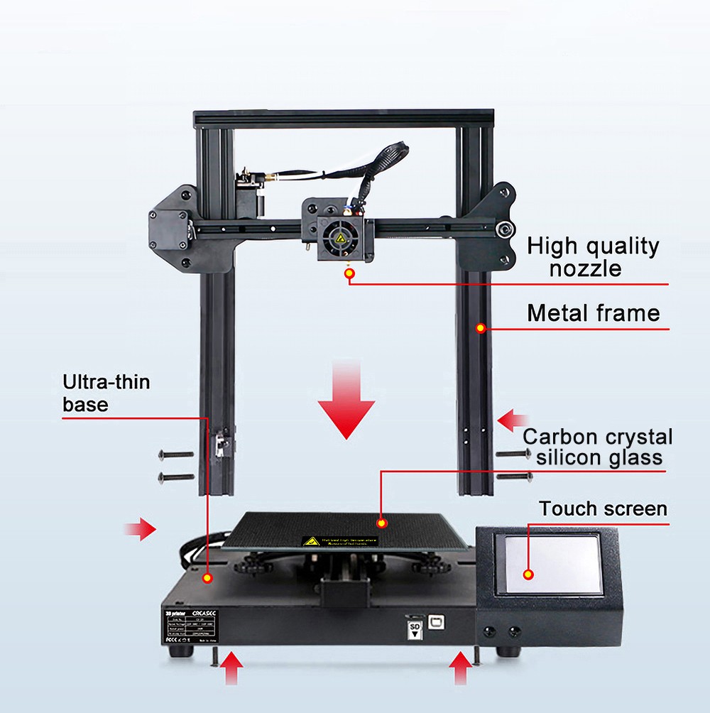 CREASEE CS30 3D Printer Large 300x300x400mm DIY Commercial and Home Precision Printers 3D Print TMC2208 Impressora 3D Pr