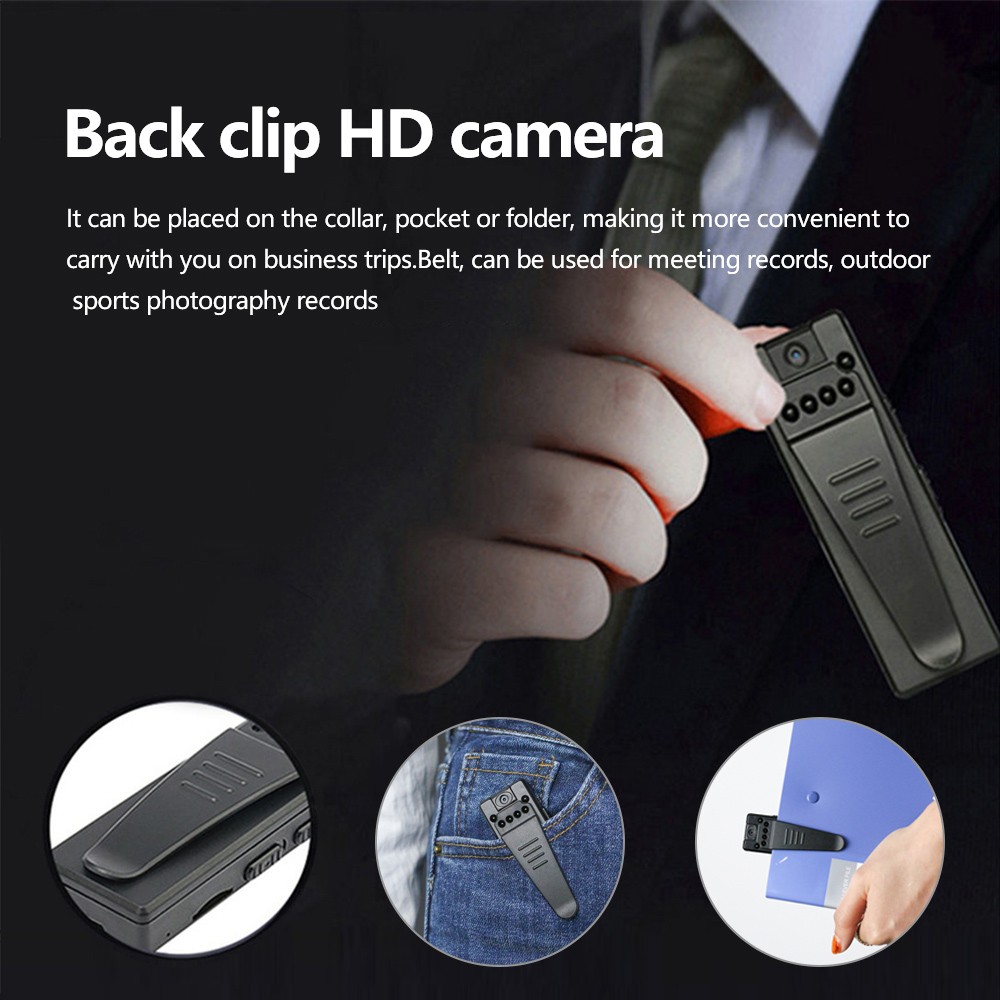 Mini Body Camera HD 1080P Wireless Portable, Home Nanny Camera with Motion Detection and Night Vision with 32G Card