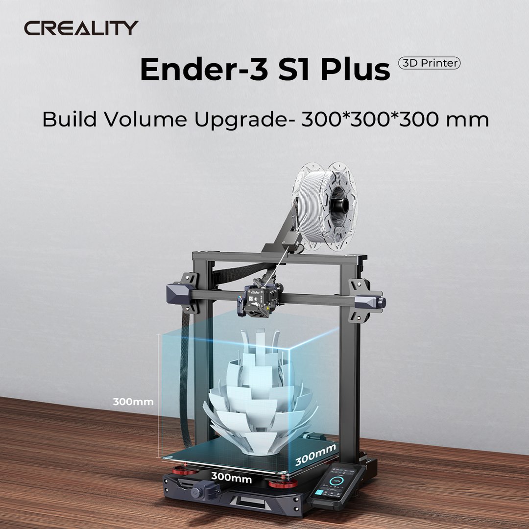 Creality Ender-3 S1 Plus 3D Printer, Sprite Dual-gear Direct Extruder, Dual Z-axis Sync, 300*300*300mm