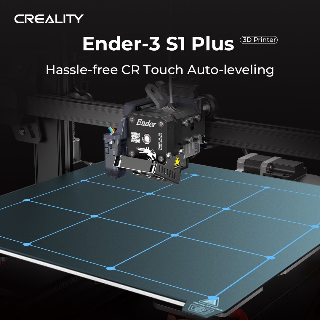 Creality Ender-3 S1 Plus 3D Printer, Sprite Dual-gear Direct Extruder, Dual Z-axis Sync, 300*300*300mm
