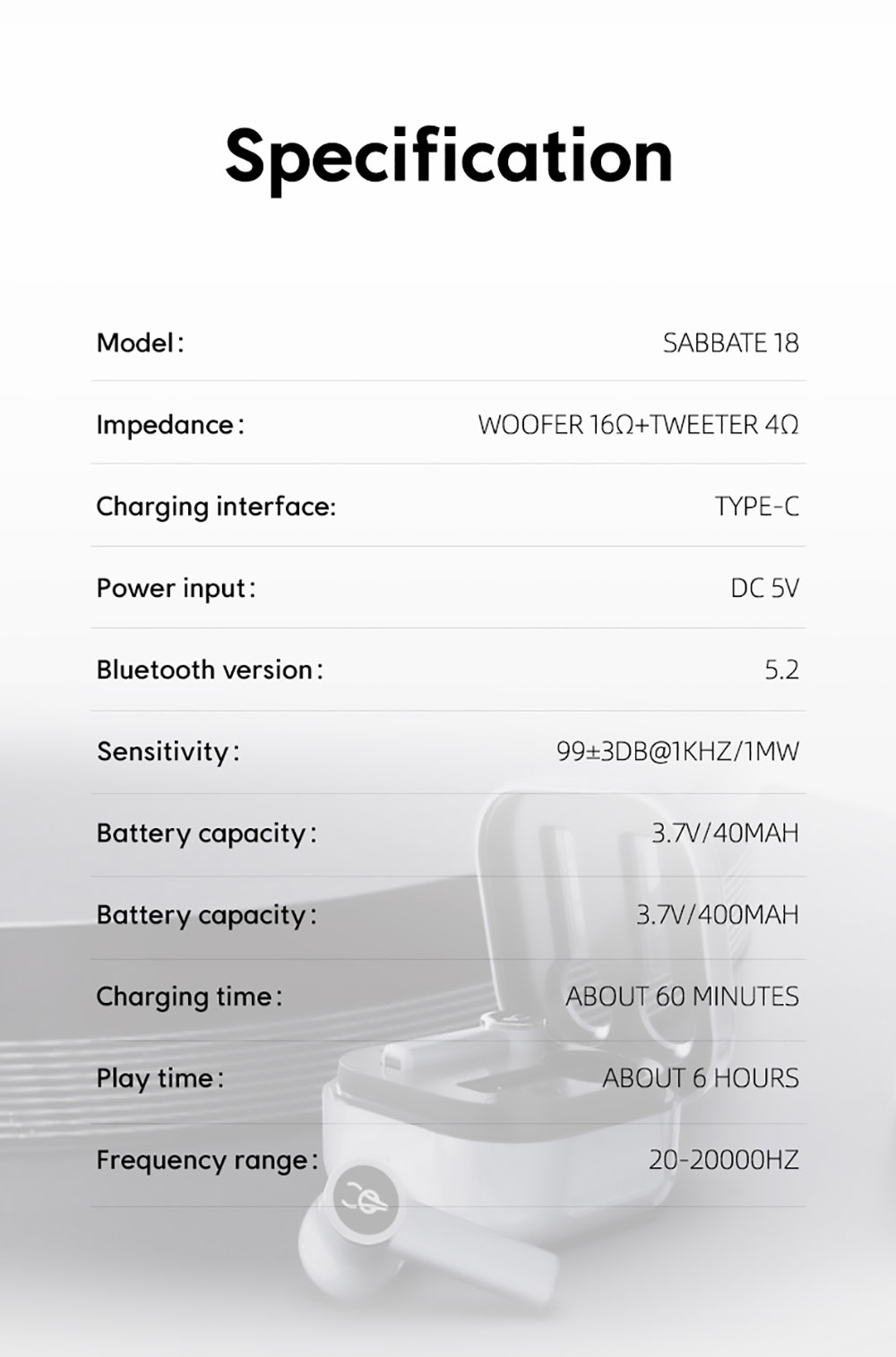 Sabbat E18 TWS Earbuds Wireless Bluetooth 5.2 Music and Gaming Earphone - Aurora Green