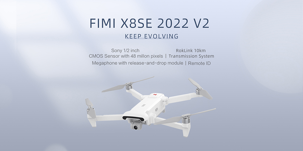 FIMI X8 SE 2022 V2 RC Quadcopter 10km FPV with 3-axis Gimbal 4K Camera HDR GPS Without Megaphone 1 Battery