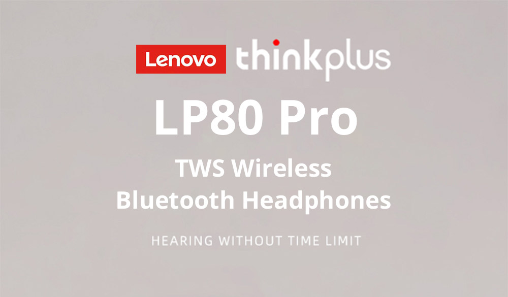 Lenovo Thinkplus LP80 Pro TWS Earphones Wireless Bluetooth Headphones Dynamic Low Latency Gaming Sports Earbuds - White