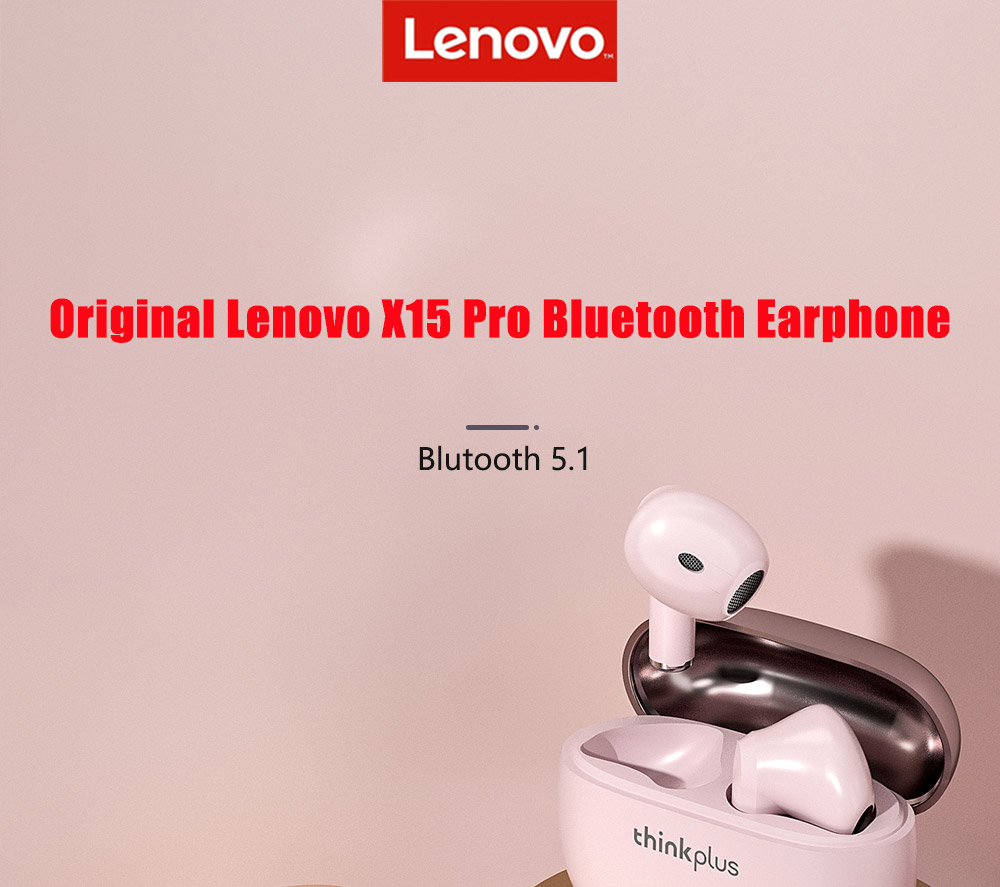Lenovo Thinkplus X15 Pro True Wireless Earphone BT5.1 Noise Cancelling AAC/SBC Low Latency with Microphone - Black