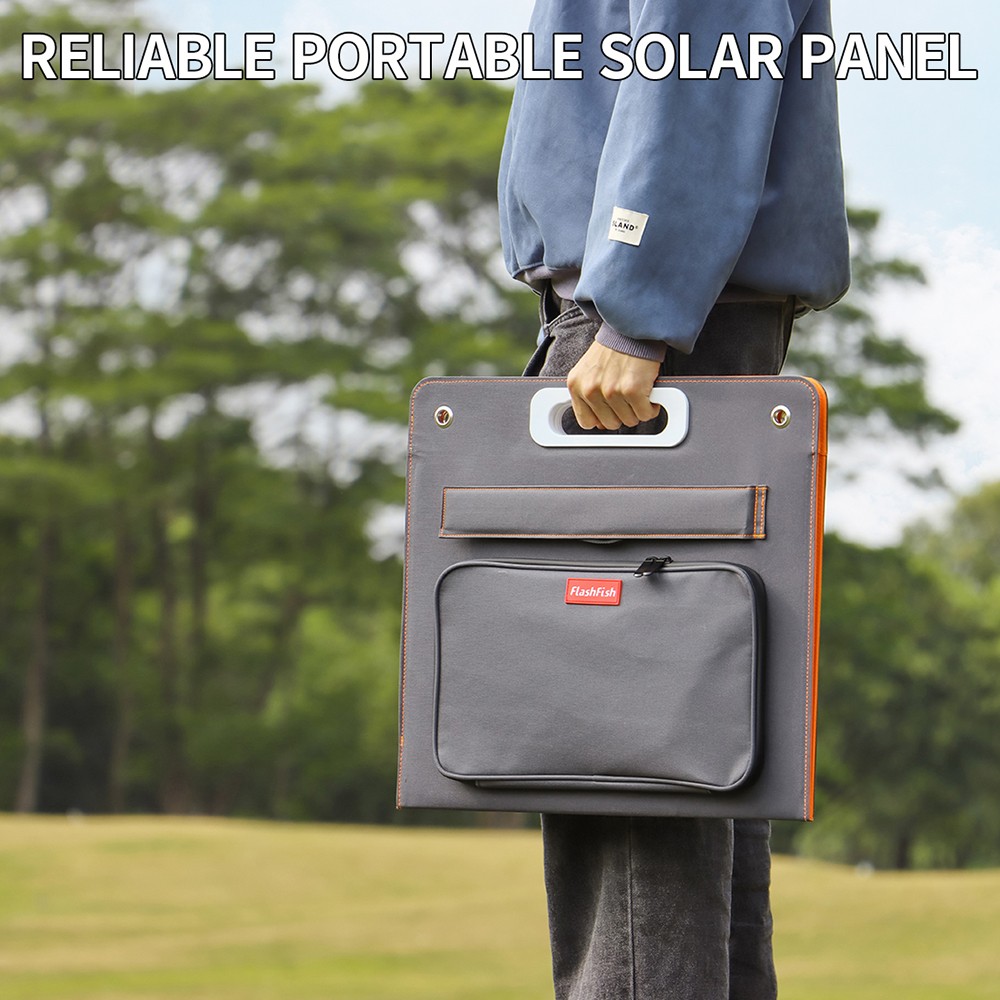 Flashfish TSP18V 60W Foldable Solar Panel, Portable Solar Charger with DC Outputs, 2 USB Outputs