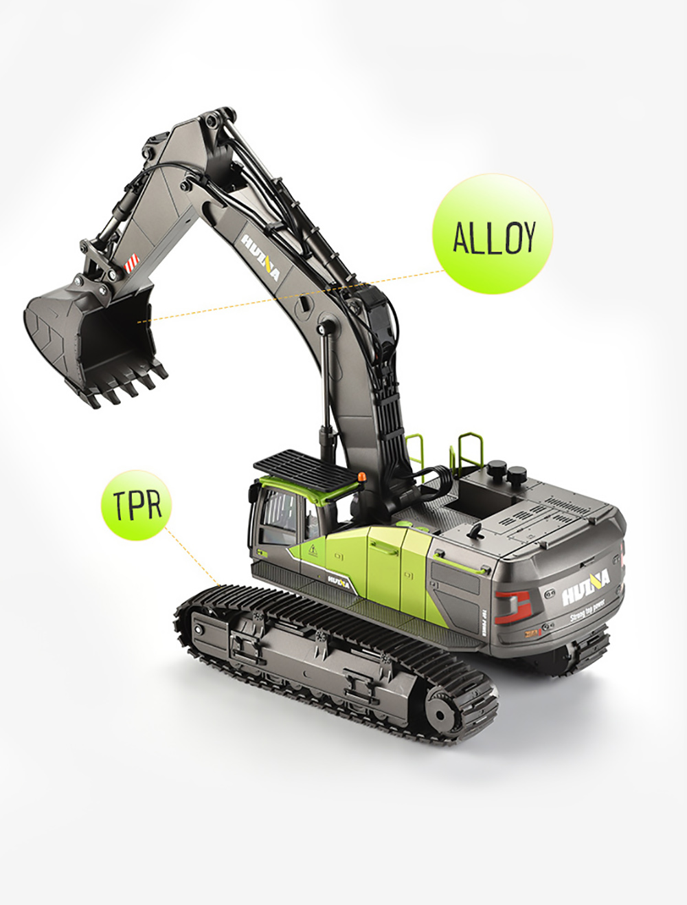 HUINA 593 RC Excavator Simulation Alloy Toy Multi-functional with Remote Control