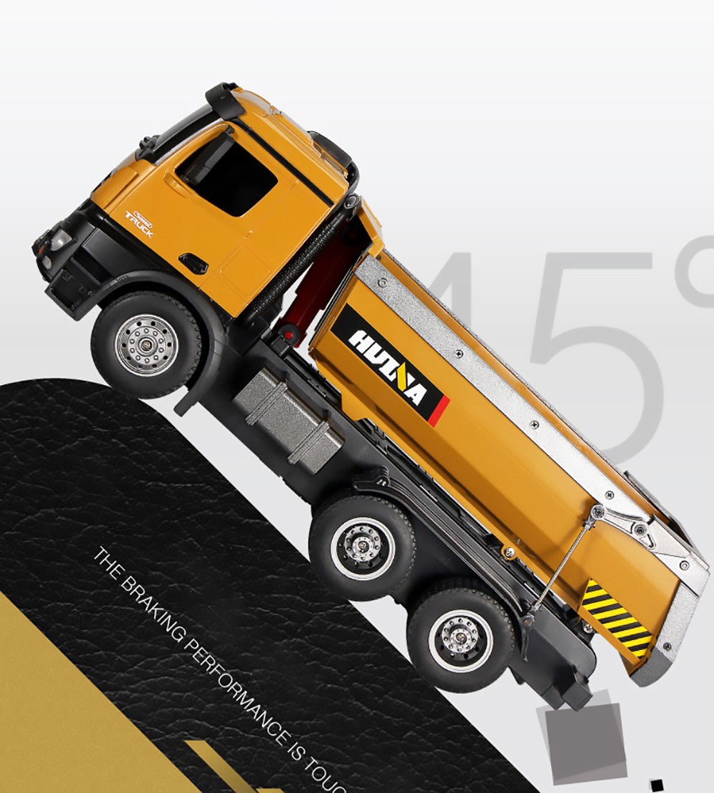 HUINA Construction Truck Toy 10 Channel Alloy Engineering Transporter Kid's Toy with 2.4G Remote Control