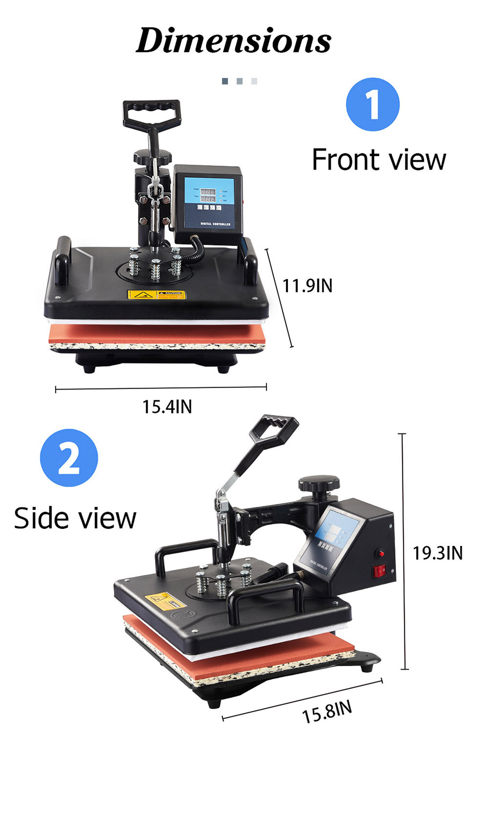 SHUOHAO 10 in 1 Heat Press Machine, 11.4*15in, for Cap/Bag/Mouse Pad/Phone Case/Tape/Stickers/Mug/Plate/Puzzle/T-shirts