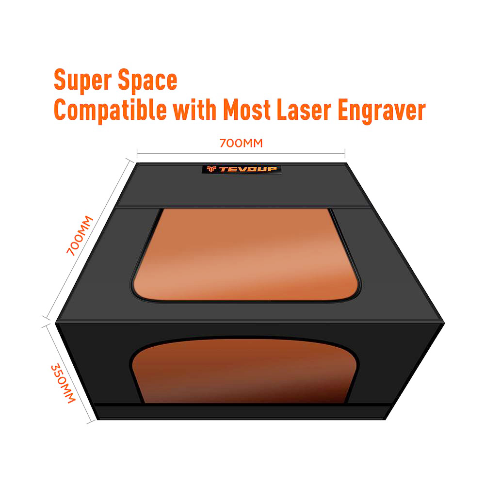 TEVOUP ACMER R10 Laser Engraver Enclosure with Vent Foldable Protective Cover, 700*700*350mm