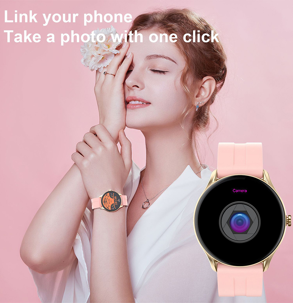 SENBONO MAX9 Smartwatch 1.32'' Full Touch Screen Sport Fitness Bracelet 15 Sports Modes Real-time Heart Monitor - Pink