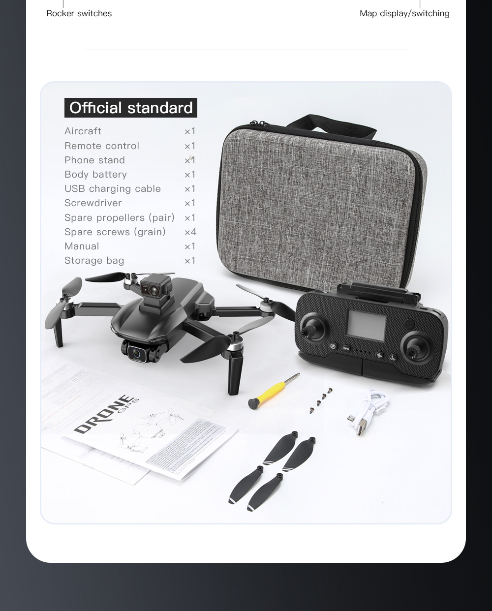 ZLL SG108MAX RC Drone GPS GLONASS 4K@25fps Adjustable Camera with Avoidance 20min Flight Time - Black Three Batteries