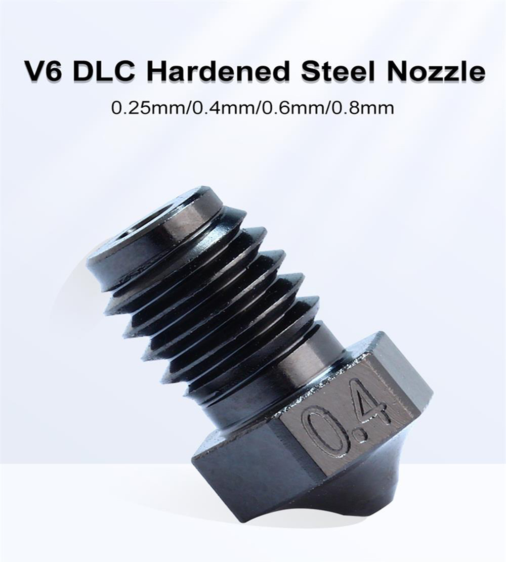 Trianglelab V6 DLC 0.25mm Nano Coating Hardened Steel Nozzle for Dragonfly Dragon/V6 Hotend Matrix Extruder