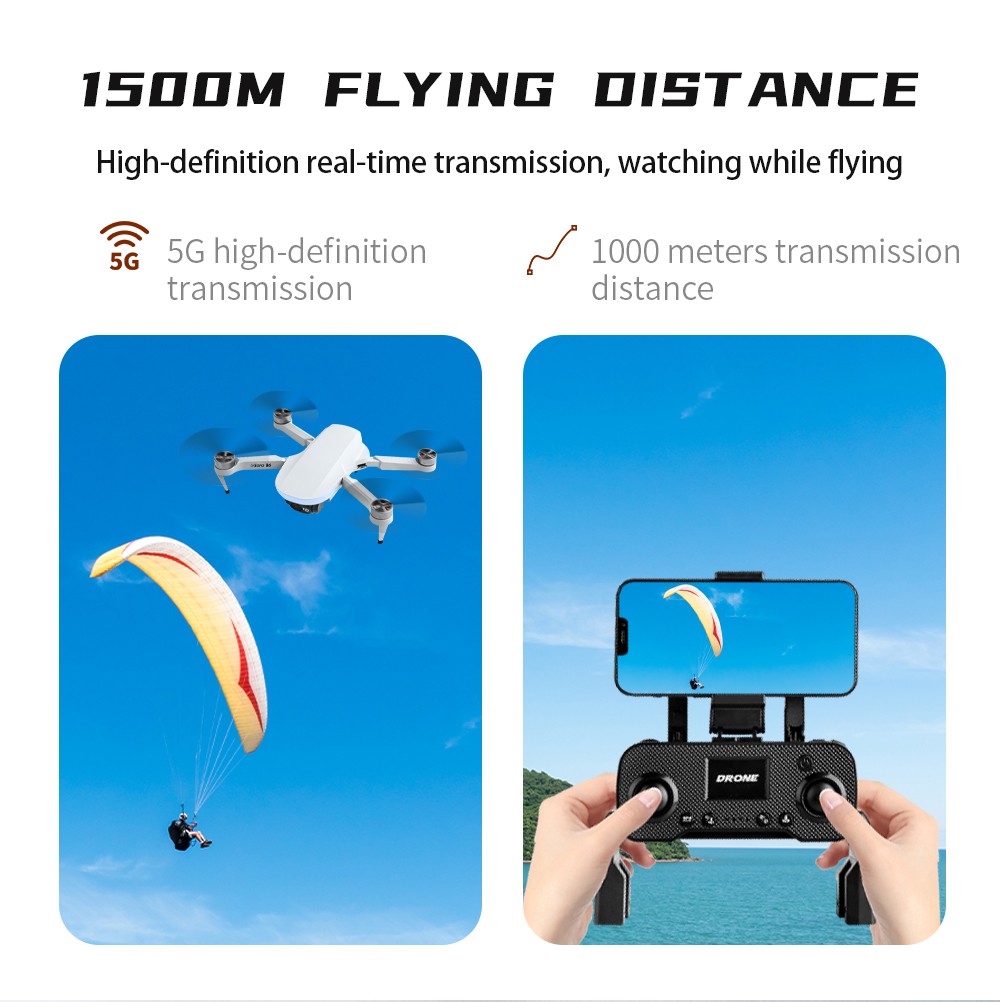 Flytec T16 RC Drone Long Time Flying Brushless Foldable GPS Quadcopter With 4K HD Camera - Three Batteries