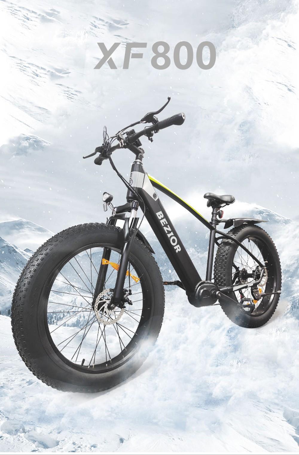 BEZIOR XF800 Electric Bike 500W Mid Motor 13Ah Battery 40km/h Max Speed 90kg Load - Black & Blue