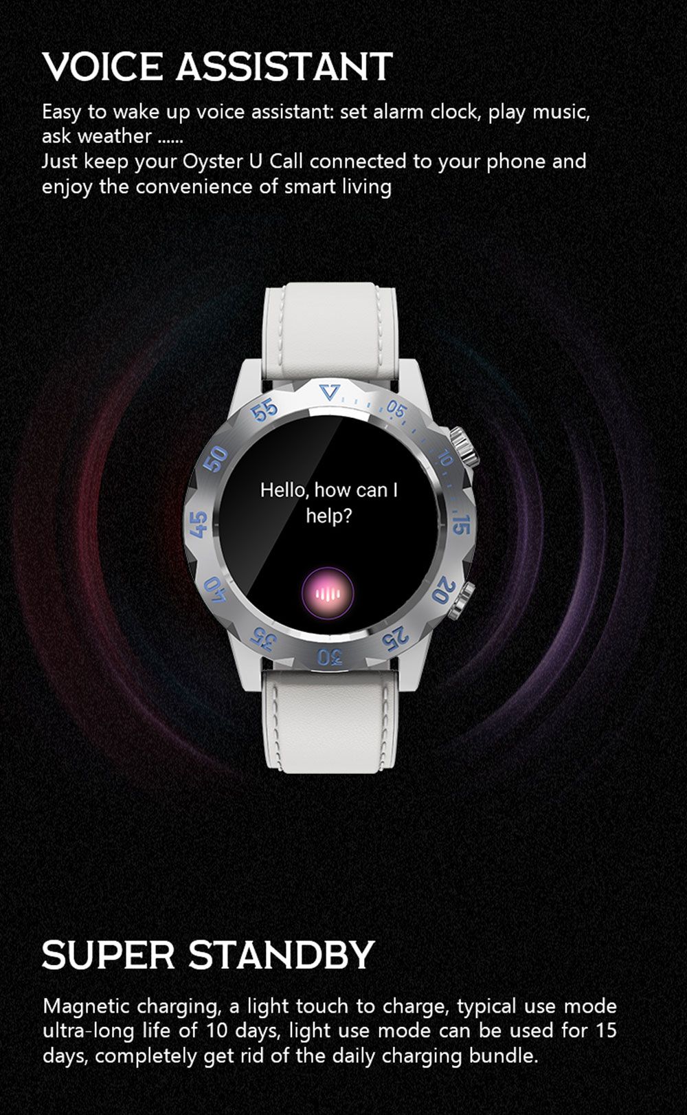 KAVVO Oyster Urban O1EL Smartwatch, Bluetooth Calling Watch, 1.32'' TFT Screen, 24h Heart Rate, Blood Oxygen - Grey