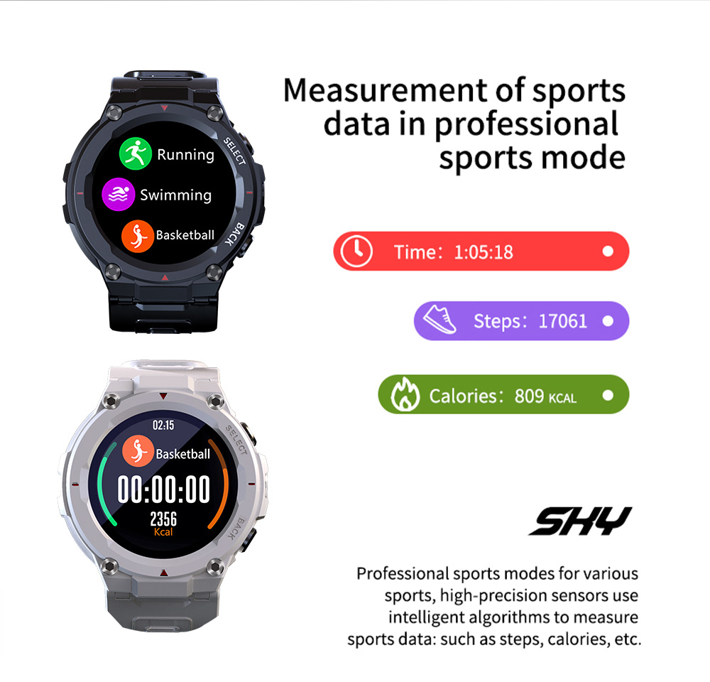 LOKMAT SKY 4G Smartwatch, SIM Card Camera Phone Smartwatch, 1.28'' Touch Screen, Fitness Activity Tracker - Black